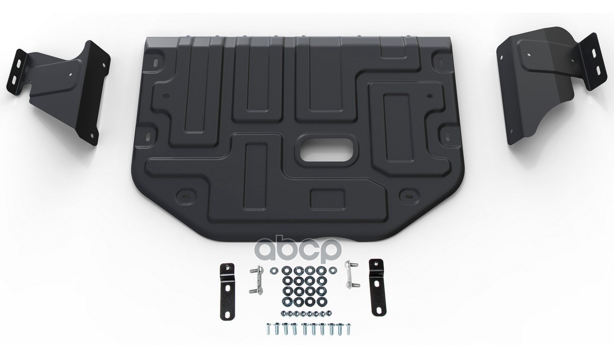 Защита картера двигателя + КПП + комплект крепежа АвтоБРОНЯ, Сталь, Ford Transit полный/передний/задний привод 2014-> Rival 1...