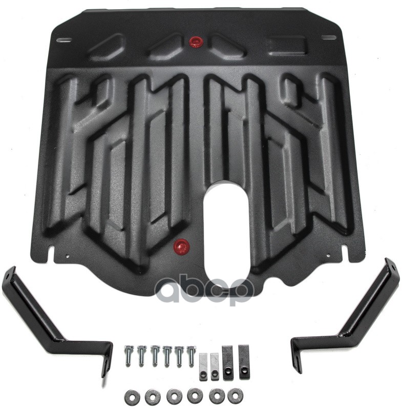 Защита картера двигателя и КПП Hyundai Grand Santa Fe, Santa Fe, Santa Fe Premium крепеж в комплекте сталь 1.8 мм черный Авто...