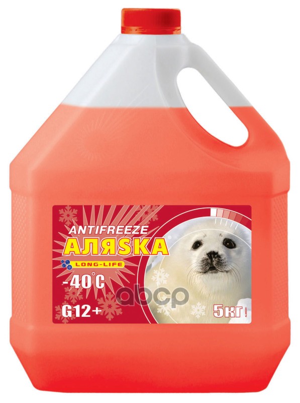 Антифриз Аляска Long Life G12+ готовый -40C красный 5 кг 5083 Аляска арт. 5083