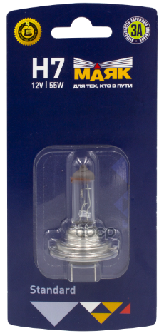Лампа галогеновая H7 PX26d 12V цена за шт. Маяк арт. 52720BL