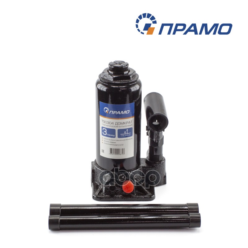 Домкрат гидр. бут. 3т, в кейсе, 175-345 мм Прамо T90304S Прамо арт. T90304S