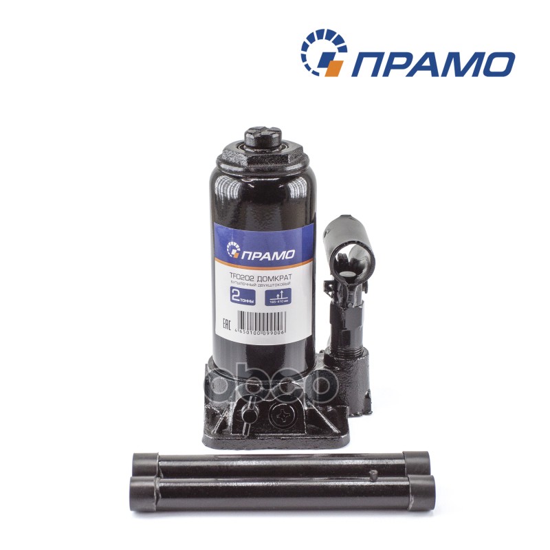 Домкрат 2Т Бутылочный Двухштоковый 150-370Мм Прамо арт. TF0202
