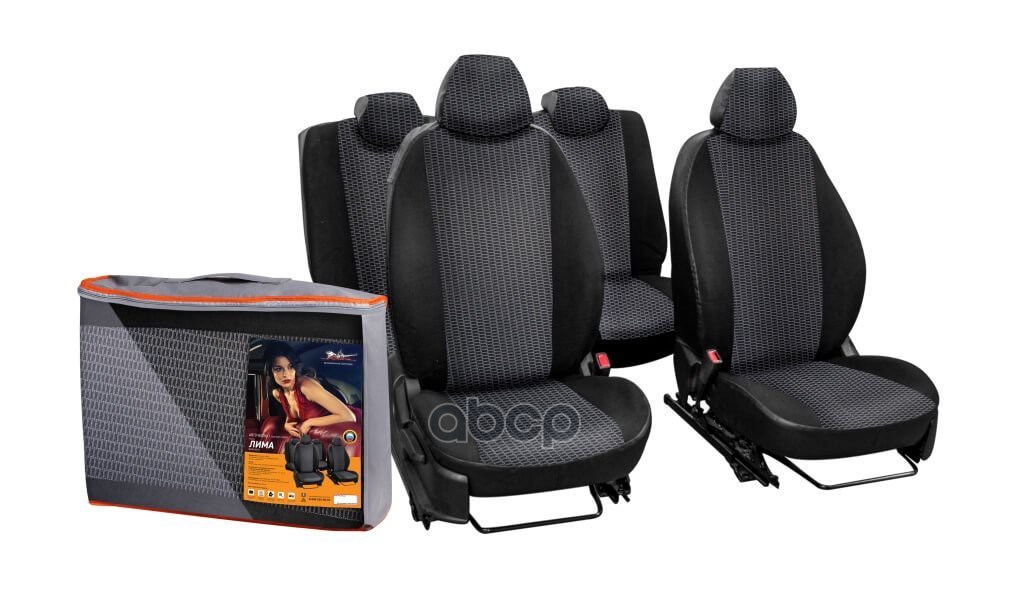 Чехлы для Renault Duster (15-16 г.) Лима, 11 пред., задн.спин. 1/3, жаккард-кожзам, черн. (ACCS-L- AIRLINE арт. ACCSL49