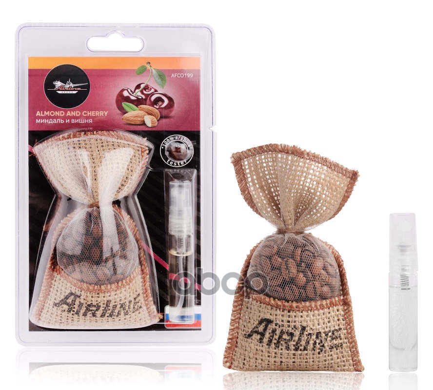 Ароматизатор Кофе в мешочке со спреем миндаль и вишня (AFCO199) AIRLINE арт. AFCO199