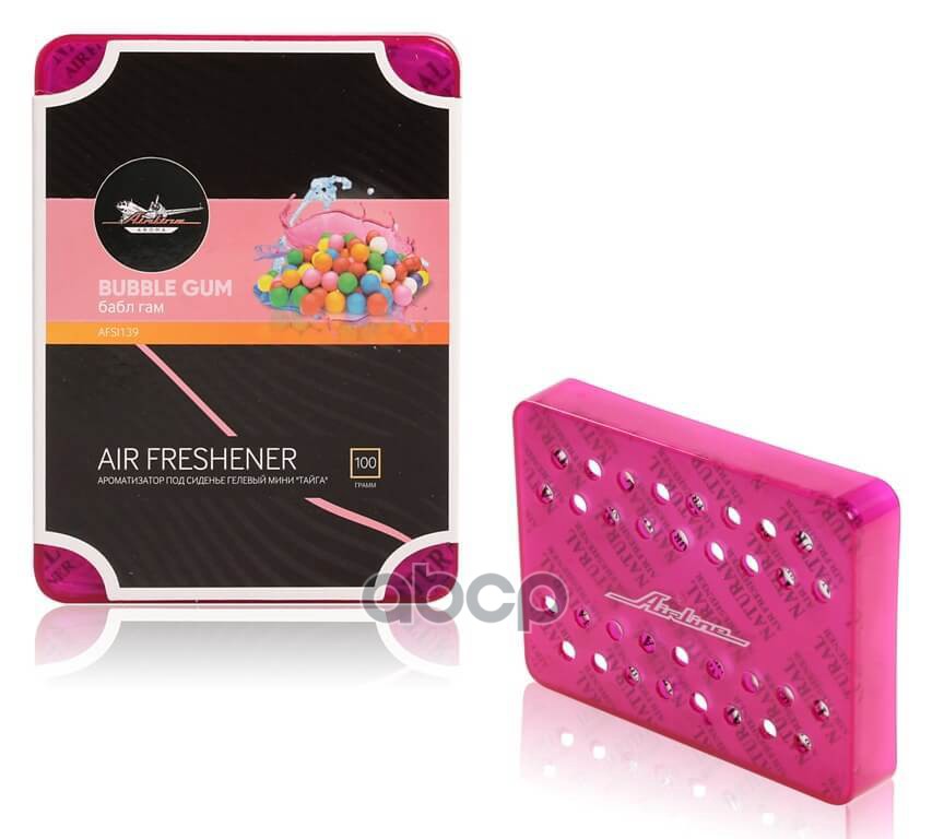 Ароматизатор под сиденье гелевый мини Тайга бабл гам (AFSI139) AIRLINE арт. afsi139