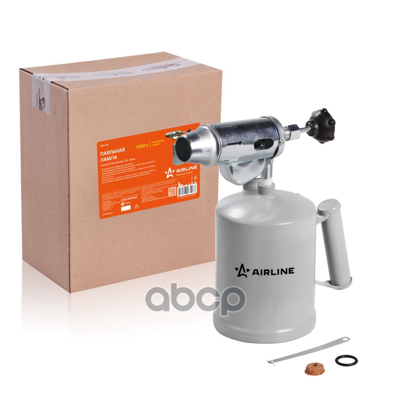 Лампа паяльная (горелка) бензиновая  1 5L  серая (AGT-06) AIRLINE арт. agt-06