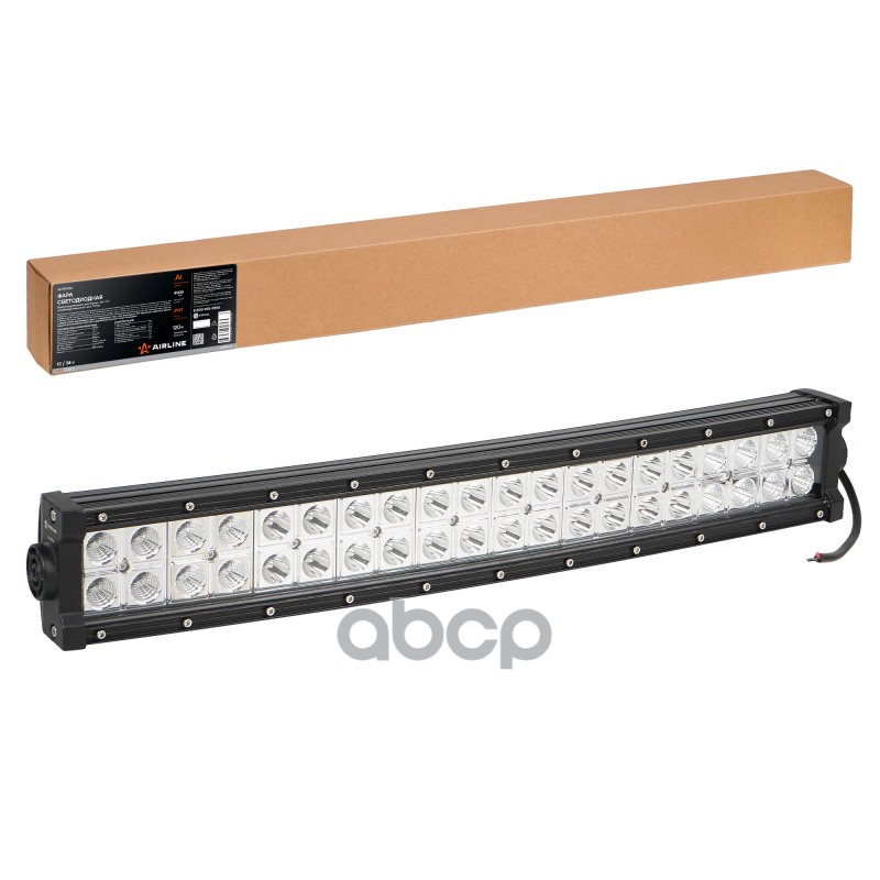 Фара светодиодная (балка) двухрядная изогн., 40LED комбин.свет, 120W, (555х78х60) 12/24V (ALED056) AIRLINE арт. ALED056