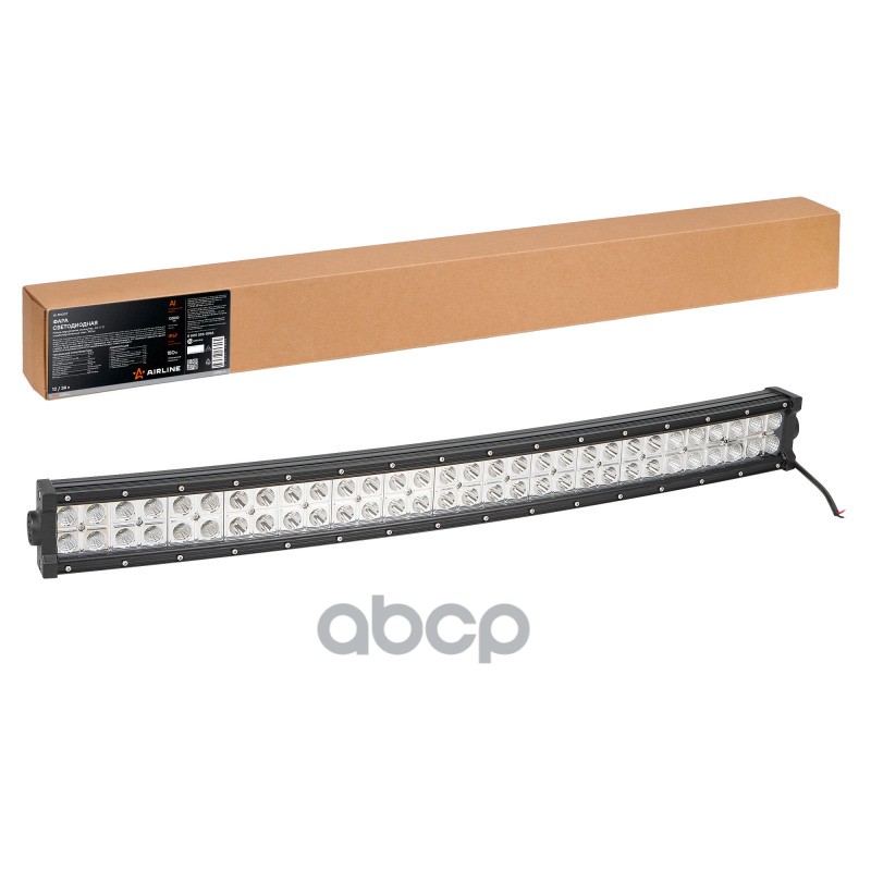 Фара светодиодная (балка) двухрядная изогн., 60led комбин.свет, 180w, (820х78х60) 12/24v (aled057) AIRLINE арт. ALED057
