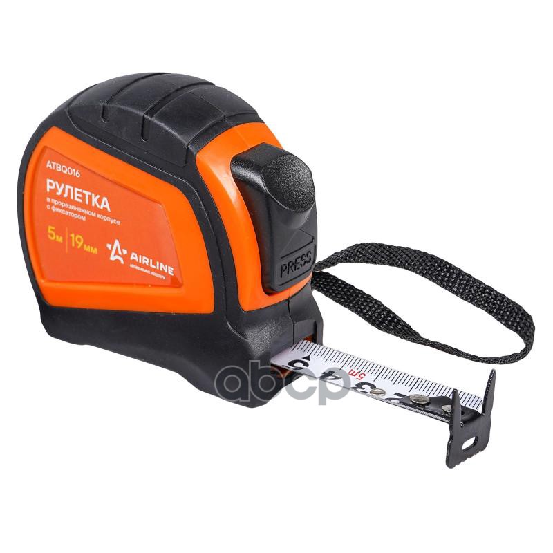 Рулетка в прорезиненном корпусе с фиксатором 5м х 19мм (ATBQ016) AIRLINE арт. ATBQ016