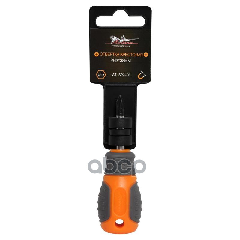 Отвертка крестовая PH2х38мм  магнитный наконечник (AT-SP2-06) AIRLINE арт. at-sp2-06