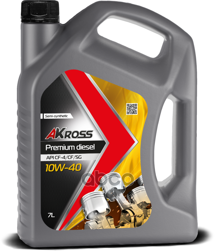 AKross Моторное Масло Akross 10W-40 Premium Diesel Сf-4/Cf/Sg 7 Л (Дизель)