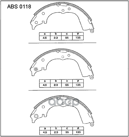 Колодки  торм. барабан. задние Toyota Hi-Ace III-IV / Toyota Hi-Lux / Toyota Hi-Ace IV ALLIED NIPPON арт. abs0118