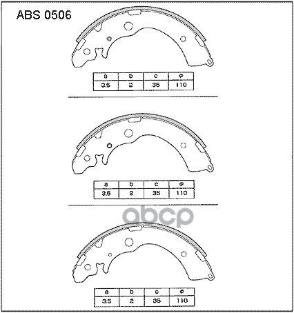 Колодки барабанные HONDA Accord IV 9093/Civic VII 0105/CRV I 9502 ALLIED NIPPON ABS 0506 ALLIED NIPPON арт. ABS 0506