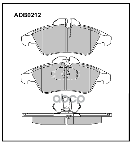 Колодки тормозные передние Mercedes-Benz Sprinter 95-06 / Vito 96-03 / VW LT 28-35 II 96-06 / Audi 1 ALLIED NIPPON арт. adb0212