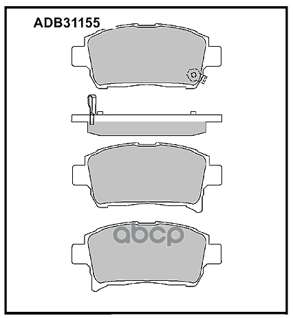Колодки тормозные передние Toyota Corolla (E11) 97-01  (E12) 01-07 / Nissan Patrol 97-07 / Haval M4 ALLIED NIPPON арт. adb31155