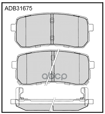 Колодки торм. задние HYUNDAI/KIA H-1/Carnival 2.2/2.4/2.5/2.7 RE 06/06- ALLIED NIPPON арт. adb31675