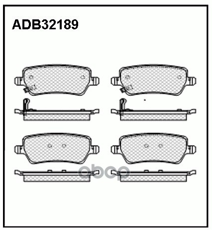 Колодки тормозные задние Chery Tiggo 4  Tiggo 4 Pro 17->  Tiggo 7 16->  Tiggo 8 18->  Tiggo 8 Pro 21 ALLIED NIPPON арт. adb32189