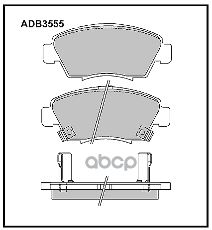 Колодки тормозные передние Honda Civic V 91-95  VI  VII  VIII  Jazz III 07-14 / Acura RSX 01-06 ALLIED NIPPON арт. adb3555