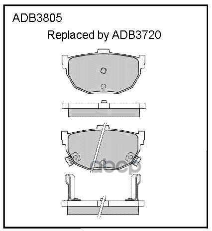 Колодки тормозные задние Hyundai Accent II  00-05  Elantra III 00-06  Matrix 01-10 ALLIED NIPPON арт. adb3805