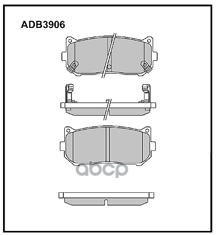 Колодки тормозные задние Kia Carens I  II 02->  Cerato I 04-09  Shuma I  II 01-04 ALLIED NIPPON арт. adb3906