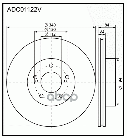 Диск Тормозной | Перед | ALLIED NIPPON арт. ADC01122V