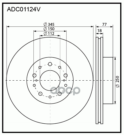 Диск тормозной вентилируемый задний Toyota Land Cruiser 200 (J2) 07-> / Lexus LX (J2) 07-> ALLIED NIPPON арт. adc01124v