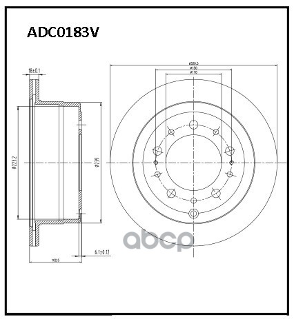 Диск Тормозной | Зад | ALLIED NIPPON арт. ADC0183V