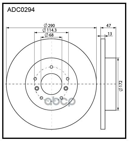 Диск Тормозной | Зад | ALLIED NIPPON арт. ADC0294