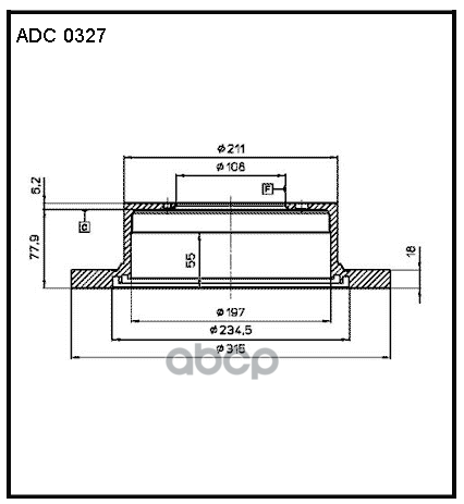 Диск тормозной задний Mitsubishi L400 94-05  Pajero  Pajero Sport 96-09 ALLIED NIPPON арт. adc0327