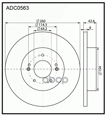 Диск тормозной задний Honda Civic IX 12->  VIII 05-12 ALLIED NIPPON арт. adc0563