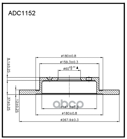 Диск тормозной задний CHEVROLET OPEL ALLIED NIPPON арт. adc1152