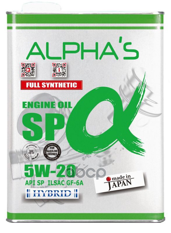 ALPHA'S Моторное Масло Sp-Alpha 5W-20 Sp  4Л 809344
