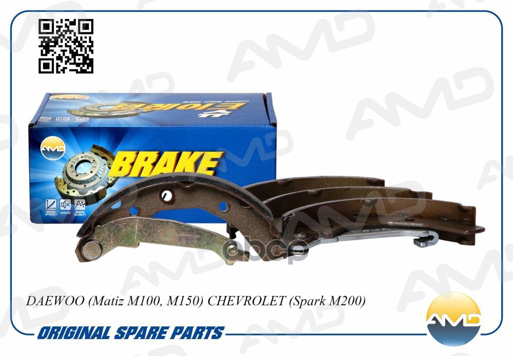 Колодки тормозные барабанные DAEWOO Matiz M100, M150, CHEVROLET Spark M200 AMDBF226 AMD арт. AMDBF226