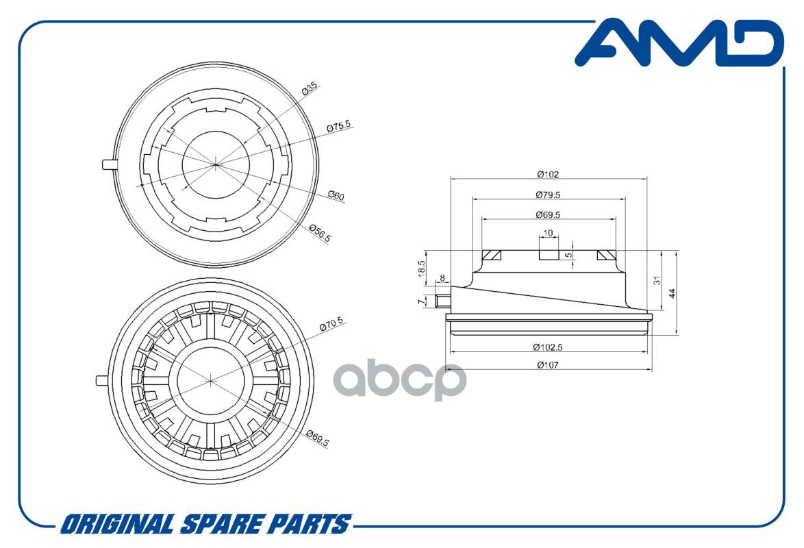 Подшипник опоры амортизатора переднего FORD Focus II, 2004-2011, Focus III, 2011- AMDSB2384 AMD арт. AMDSB2384