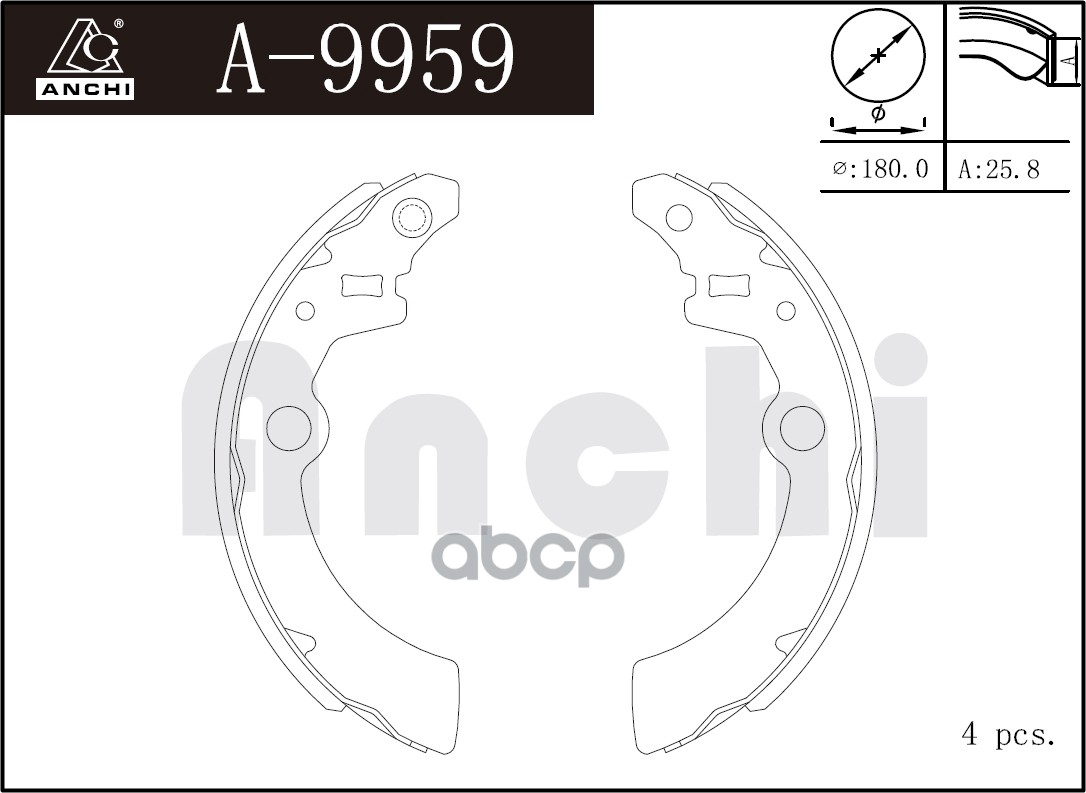 Тормозные Колодки Барабанные For Suzuki, Chevrolet ANCHI арт. A9959