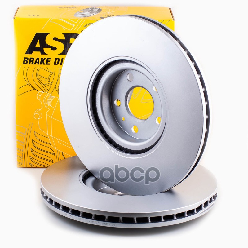 Тормозной диск VOLVO S90/V90/XC60/XC90 передний, вентилируемый(R18) D=345 ASP 020231 ASP арт. 020231