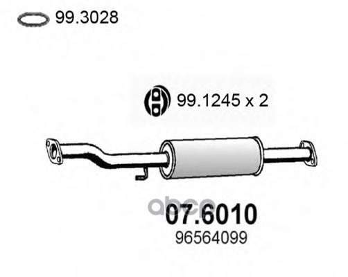 Резонатор Глушителя Средний Daewoo Matiz 800 2000 ASSO арт. 076010