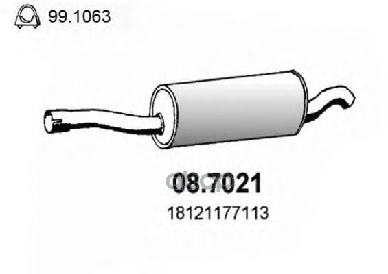 Задняя Часть Глушителя Bmw 524 Td ASSO арт. 087021