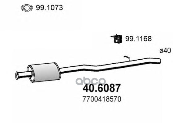 Резонатор Глушителя Средний Renaulт ASSO арт. 406087