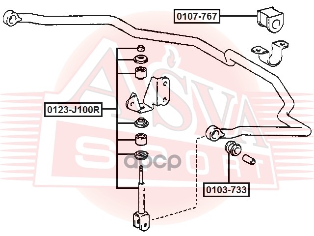 ТЯГА СТАБИЛИЗАТОРА ASVA арт. 0123J100R