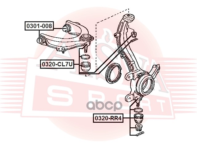 Опора шаровая переднего нижнего рычага HONDA ELYSION RR1/RR2/RR3/RR4/RR5/RR6 2004- ASVA арт. 0320-rr4