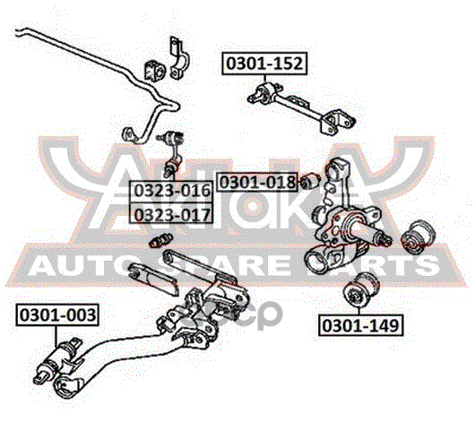ТЯГА СТАБИЛИЗАТОРА ЗАДНЯЯ ЛЕВАЯ ASVA арт. 0323017