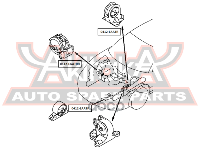 ПОДУШКА ДВИГАТЕЛЯ ПРАВАЯ AT ASVA арт. 0412EAATRH