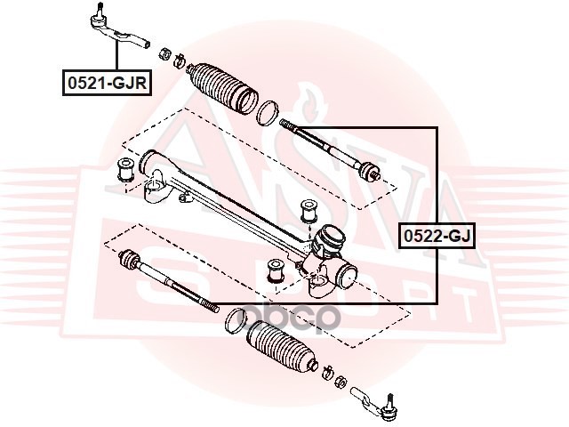 НАКОНЕЧНИК РУЛЕВОЙ ПРАВЫЙ ASVA арт. 0521GJR