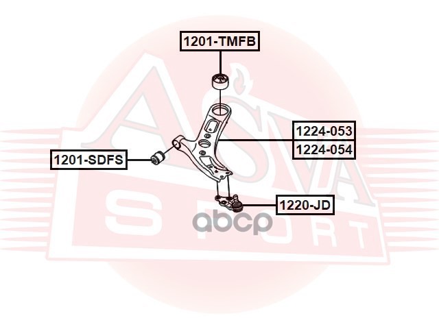 Рычаг передний нижний правый ASVA арт. 1224053