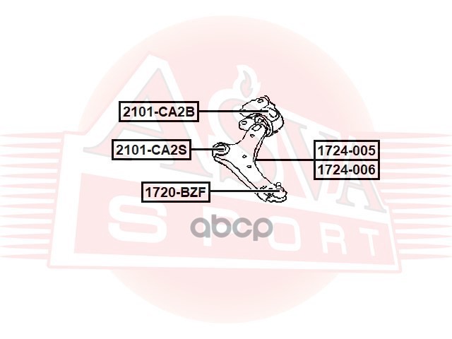 Рычаг передний нижний правый VOLVO VOLVO XC60 2008- ASVA арт. 1724-006