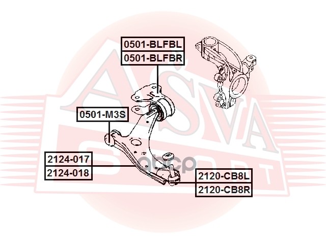 ОПОРА ШАРОВАЯ FORD FOCUS III CB8 2011-2014 ASVA арт. 2120CB8R