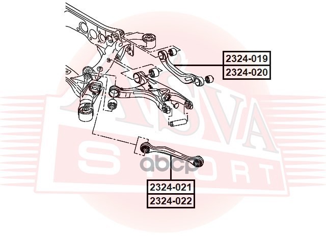 Рычаг задний верхний левый ASVA арт. 2324020