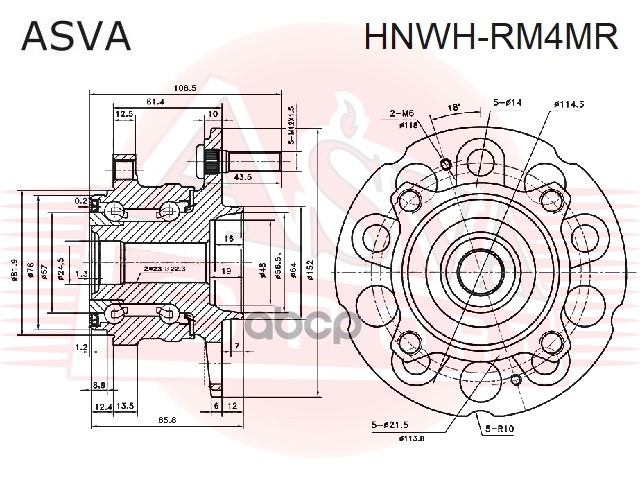 СТУПИЦА ЗАДНЯЯ ASVA арт. HNWHRM4MR
