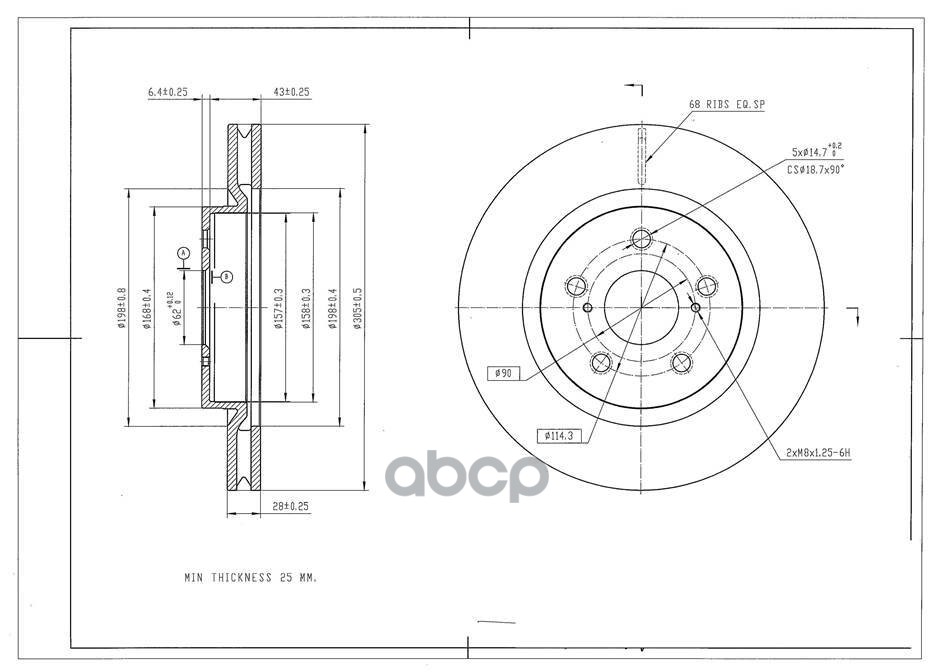 Диск тормозной BR3060S AVANTECH арт. BR3060S
